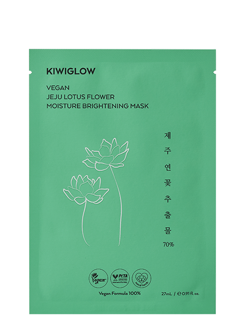 KIWIGLOW Vegan Jeju Lotus Flower Moisture Brightening Mask