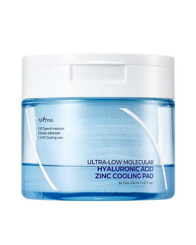 [ Isntree ] Ultra-Low Molecular Hyaluronic Acid Zinc Cooling Pad 150ml 60 Sheets