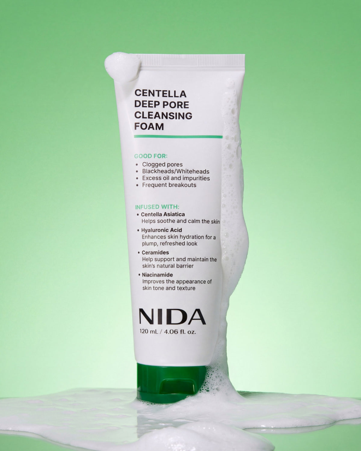 [ NIDA ] Centella Deep Pore Cleansing Foam 120ml