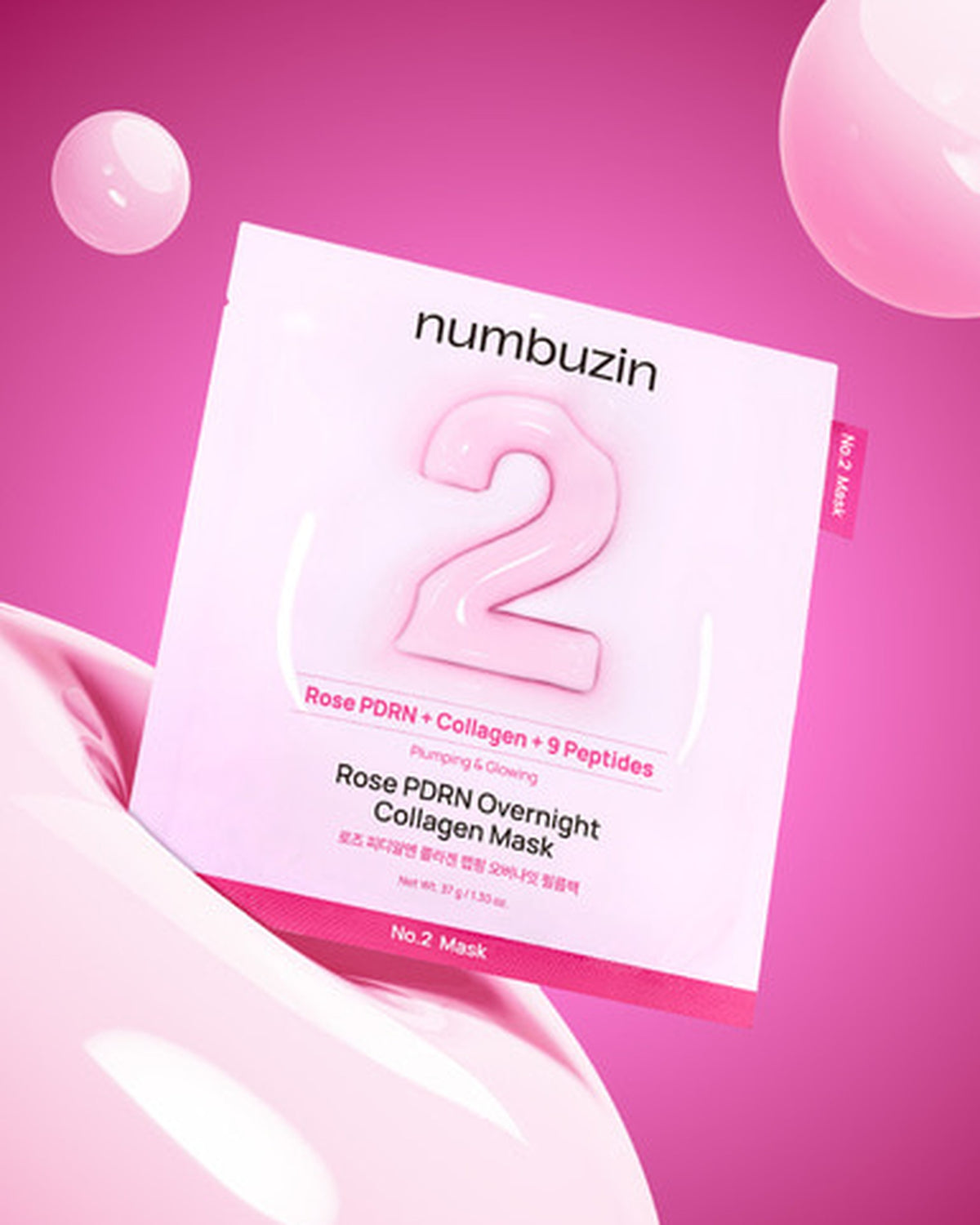 [ numbuzin ] No.2 Rose PDRN Overnight Collagen Mask 37g (4ea)