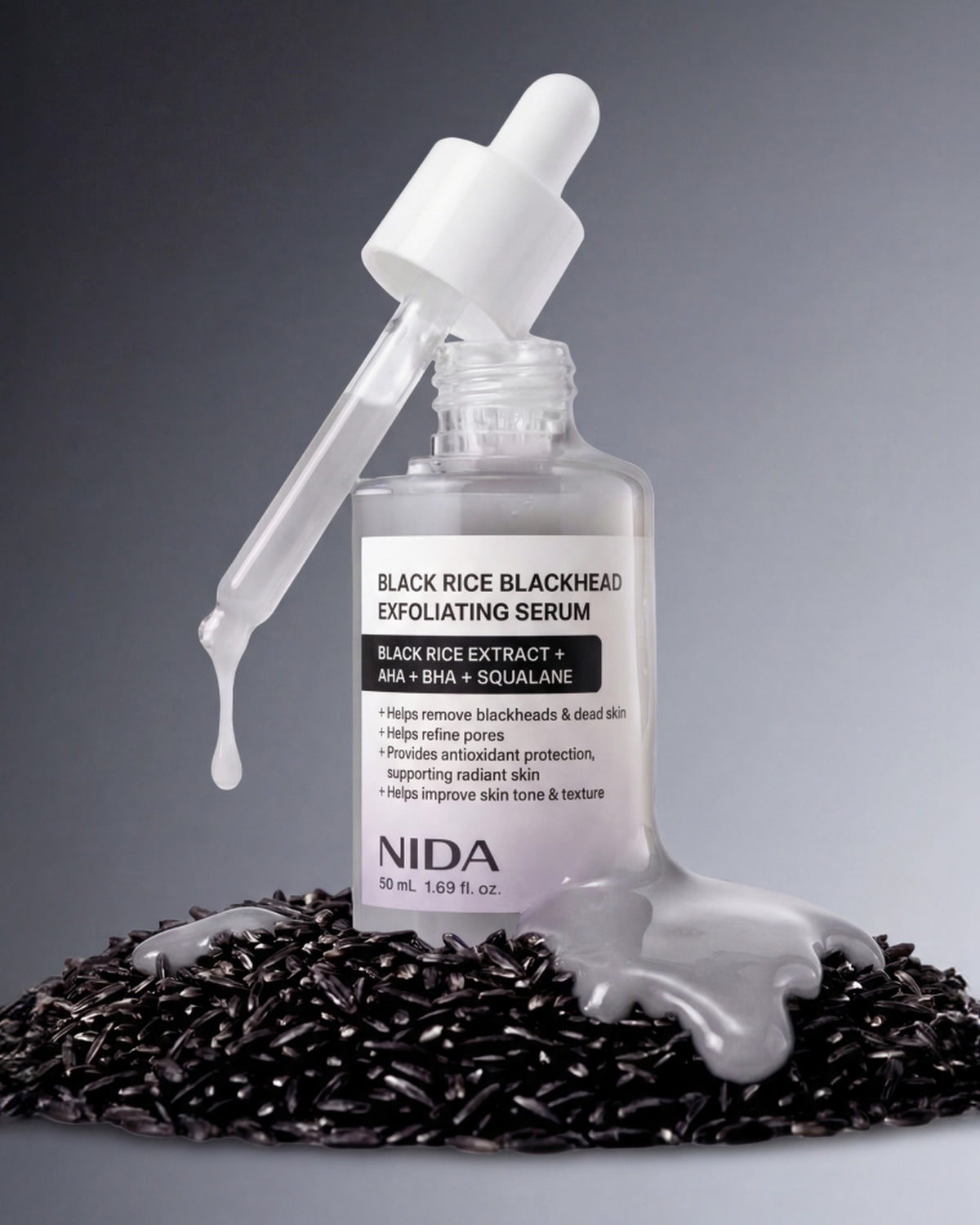[ NIDA ] Black Rice Blackhead Exfoliating Serum 50ml