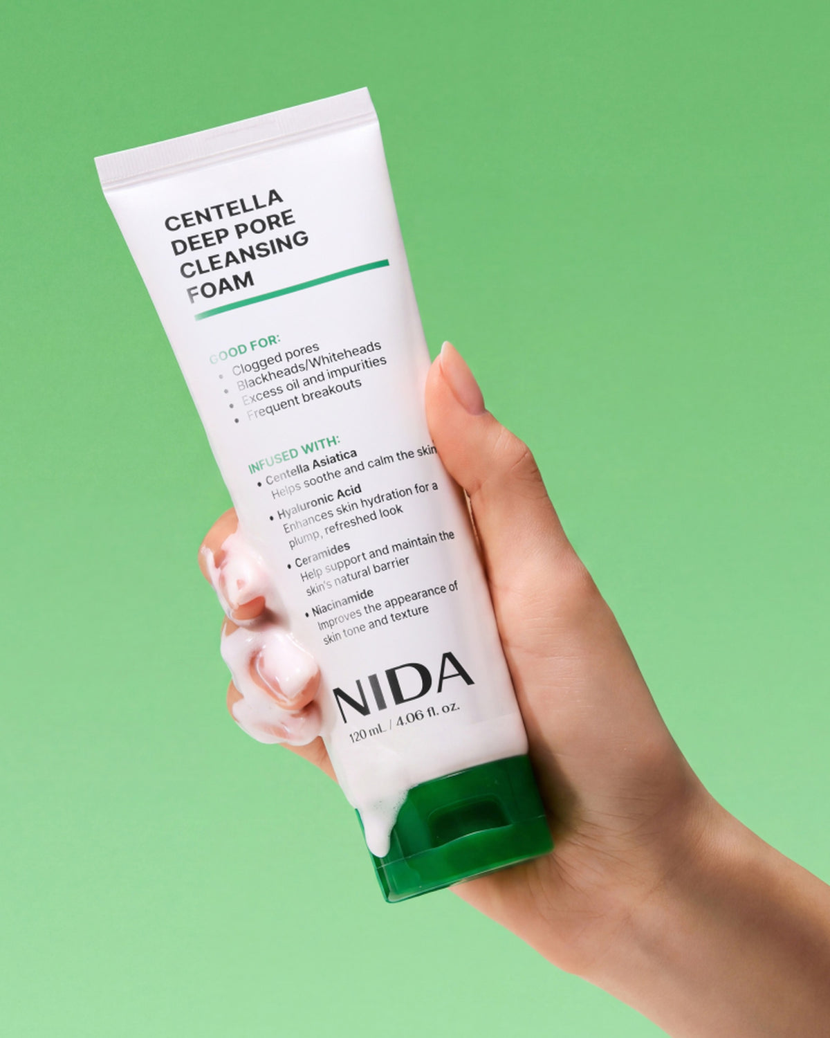 [ NIDA ] Centella Deep Pore Cleansing Foam 120ml