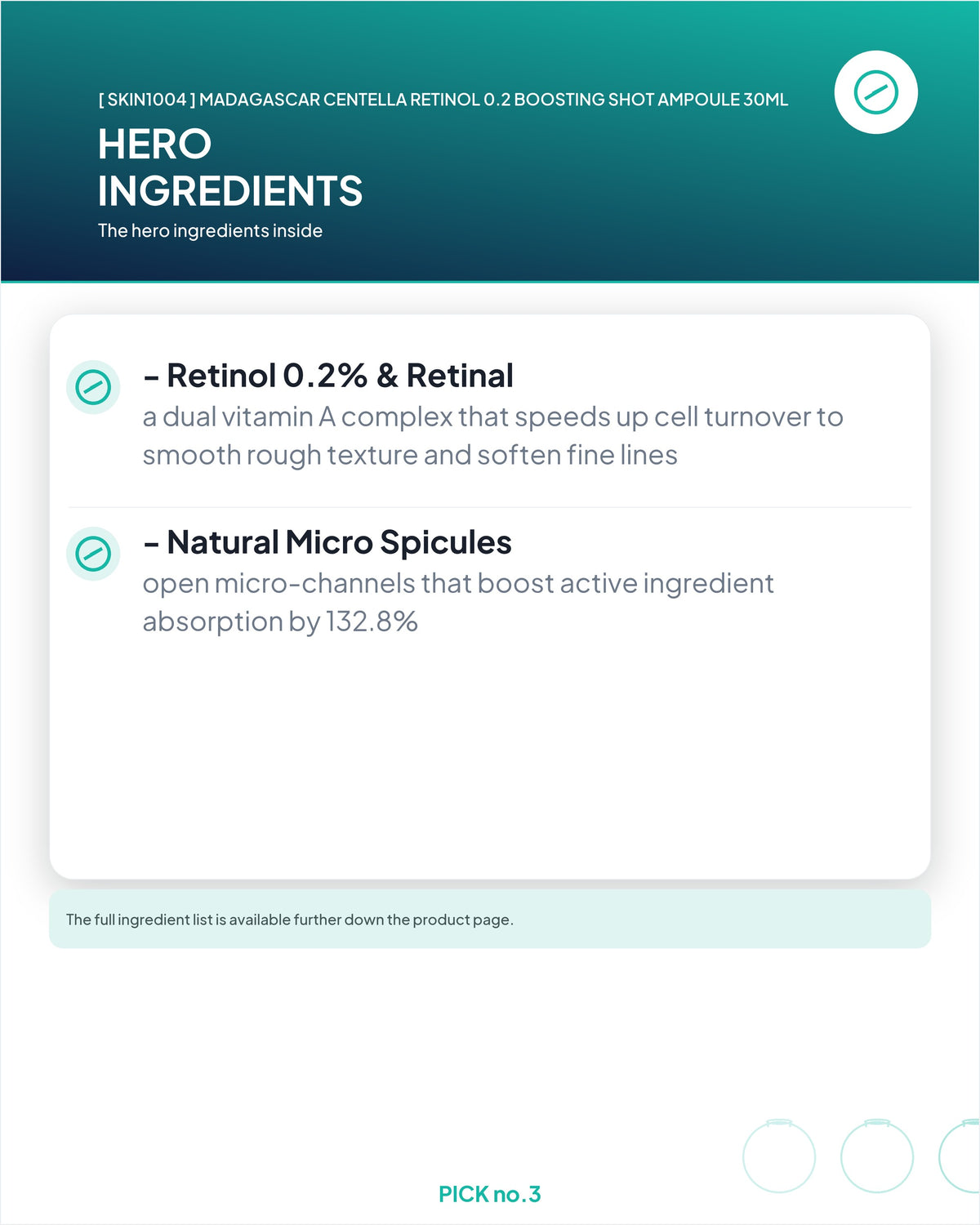[ SKIN1004 ] Madagascar Centella Retinol 0.2 Boosting Shot Ampoule 30ml