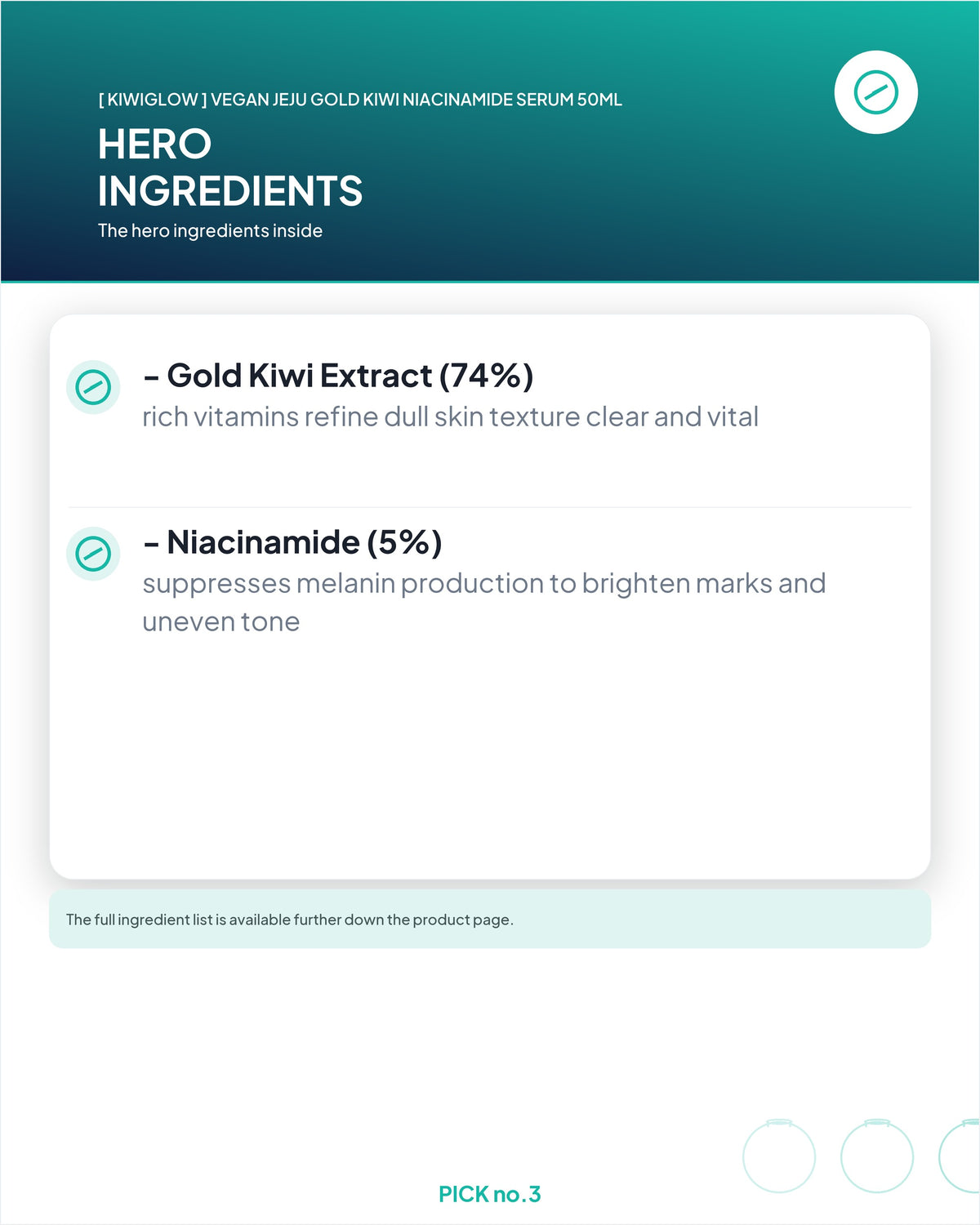 [ KIWIGLOW ] Vegan Jeju Gold Kiwi Niacinamide Serum 50ml