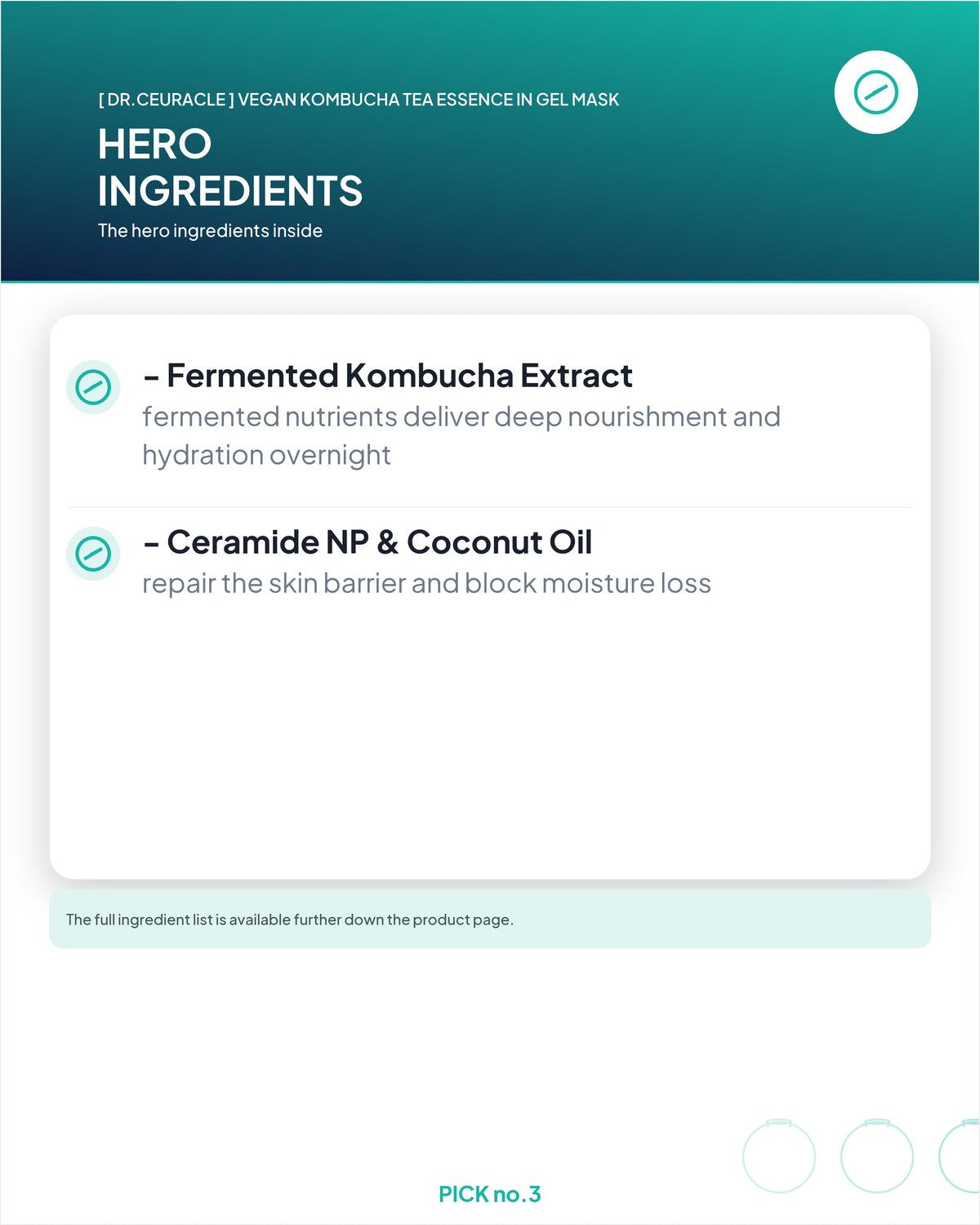 [ Dr.Ceuracle ] Vegan Kombucha Tea Essence in Gel Mask