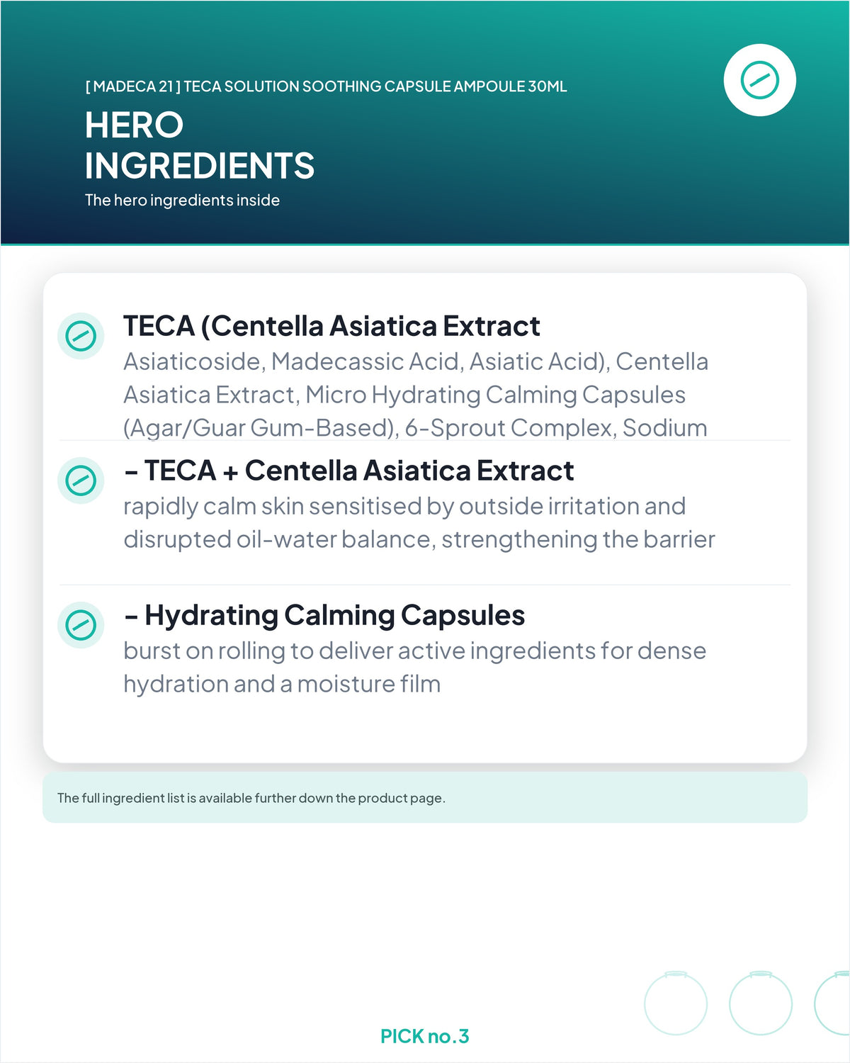 [ Madeca 21 ] Teca Solution Soothing Capsule Ampoule 30ml