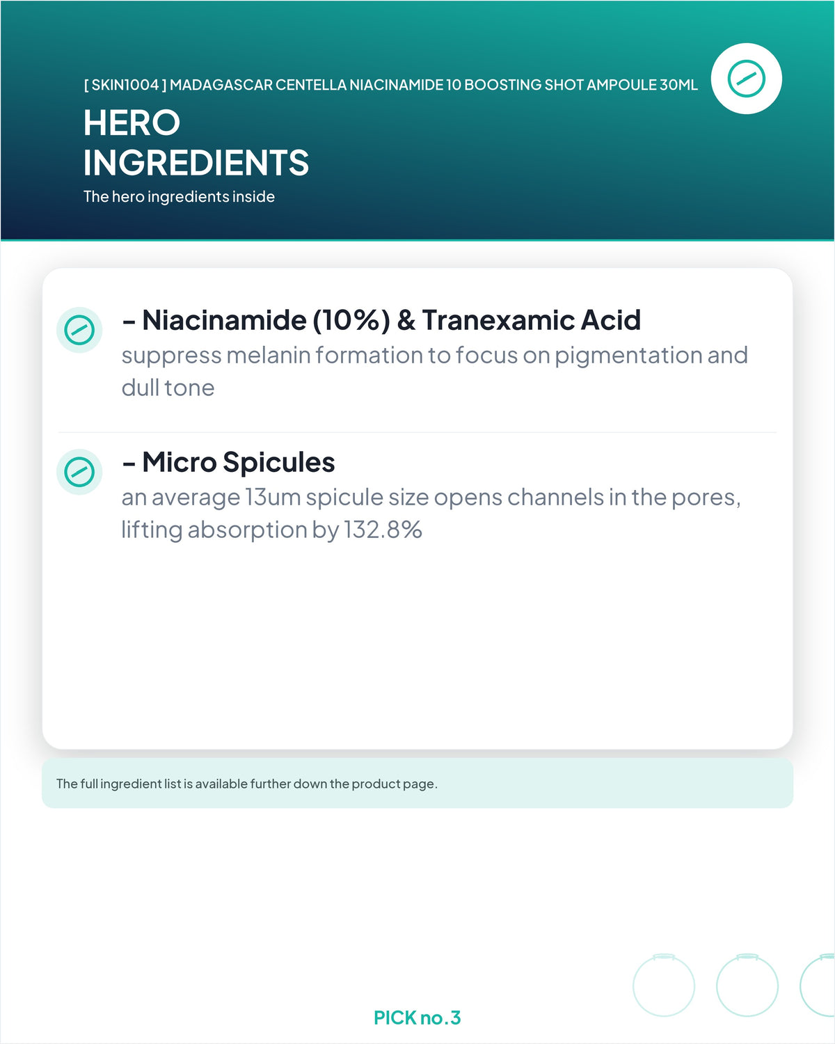 [ SKIN1004 ] Madagascar Centella Niacinamide 10 Boosting Shot Ampoule 30ml
