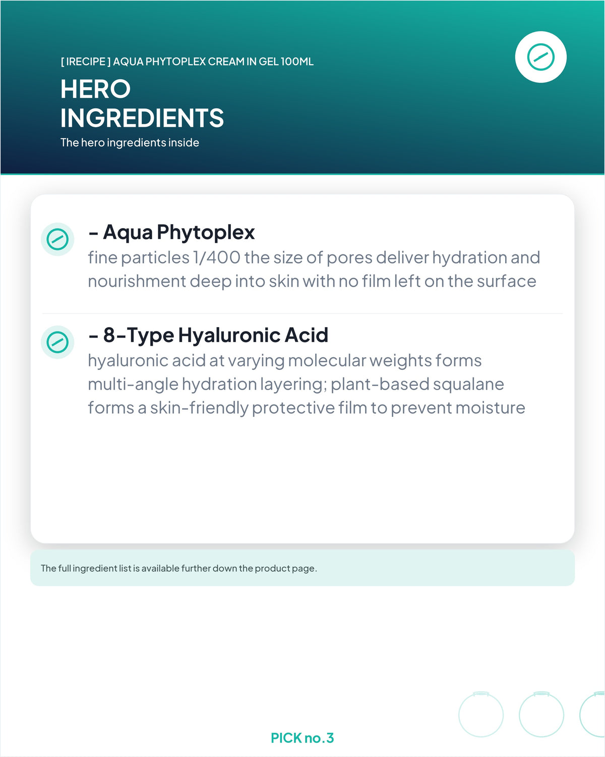 [ irecipe ] Aqua Phytoplex Cream in Gel 100ml
