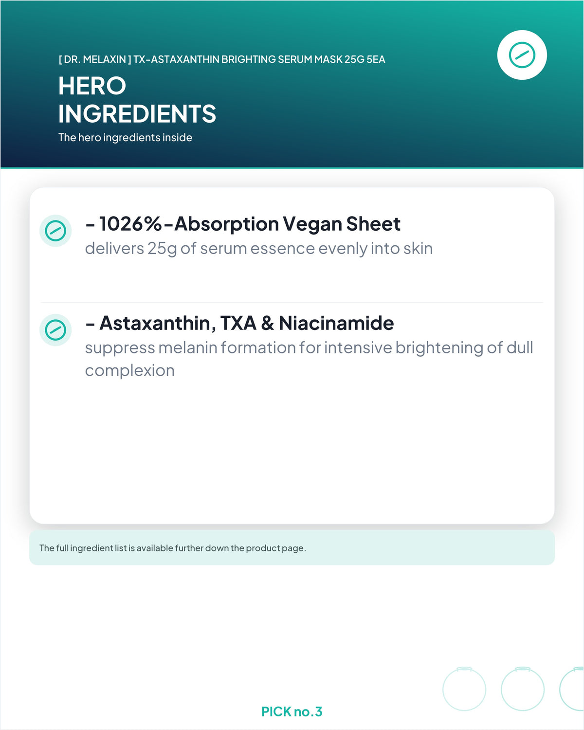 [ Dr. Melaxin ] TX-Astaxanthin Brighting Serum Mask 25g 5ea