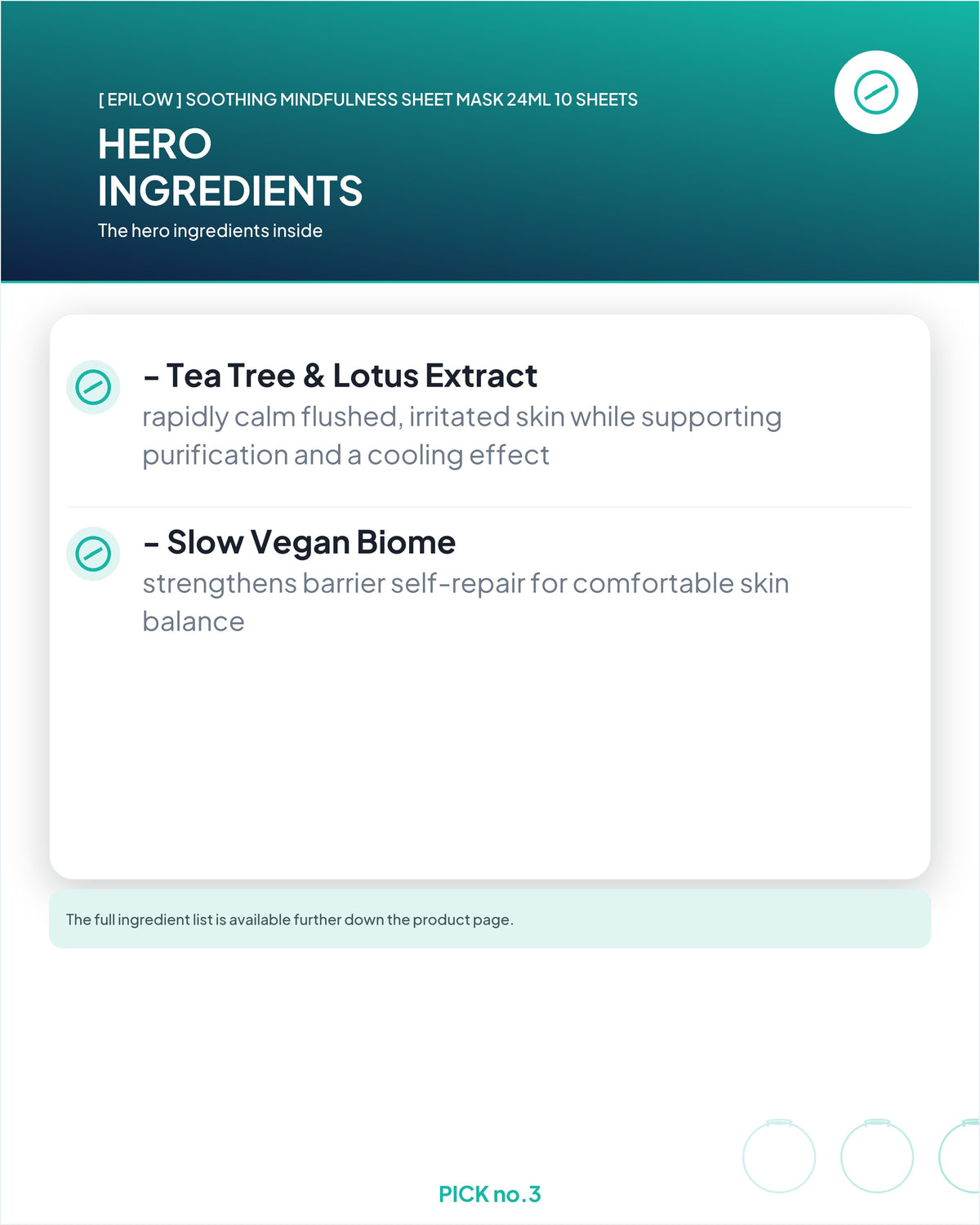 [ epilow ] Soothing Mindfulness Sheet Mask 24ml 10 Sheets