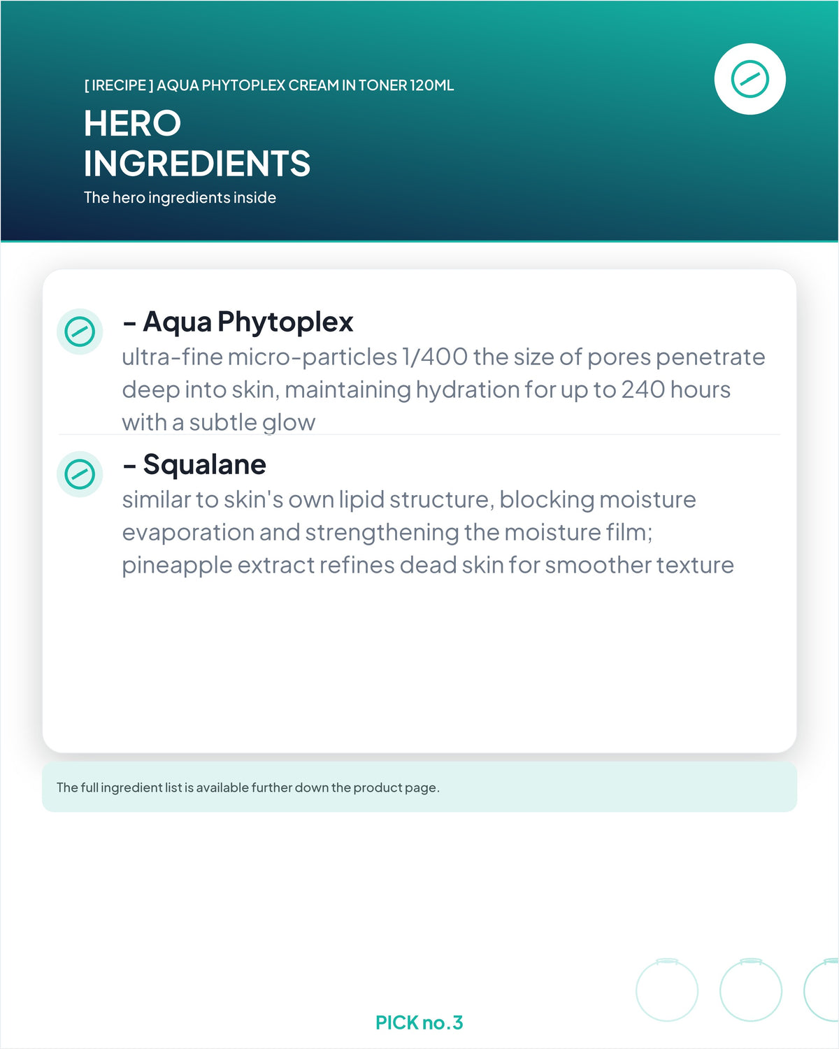 [ irecipe ] Aqua Phytoplex Cream in Toner 120ml