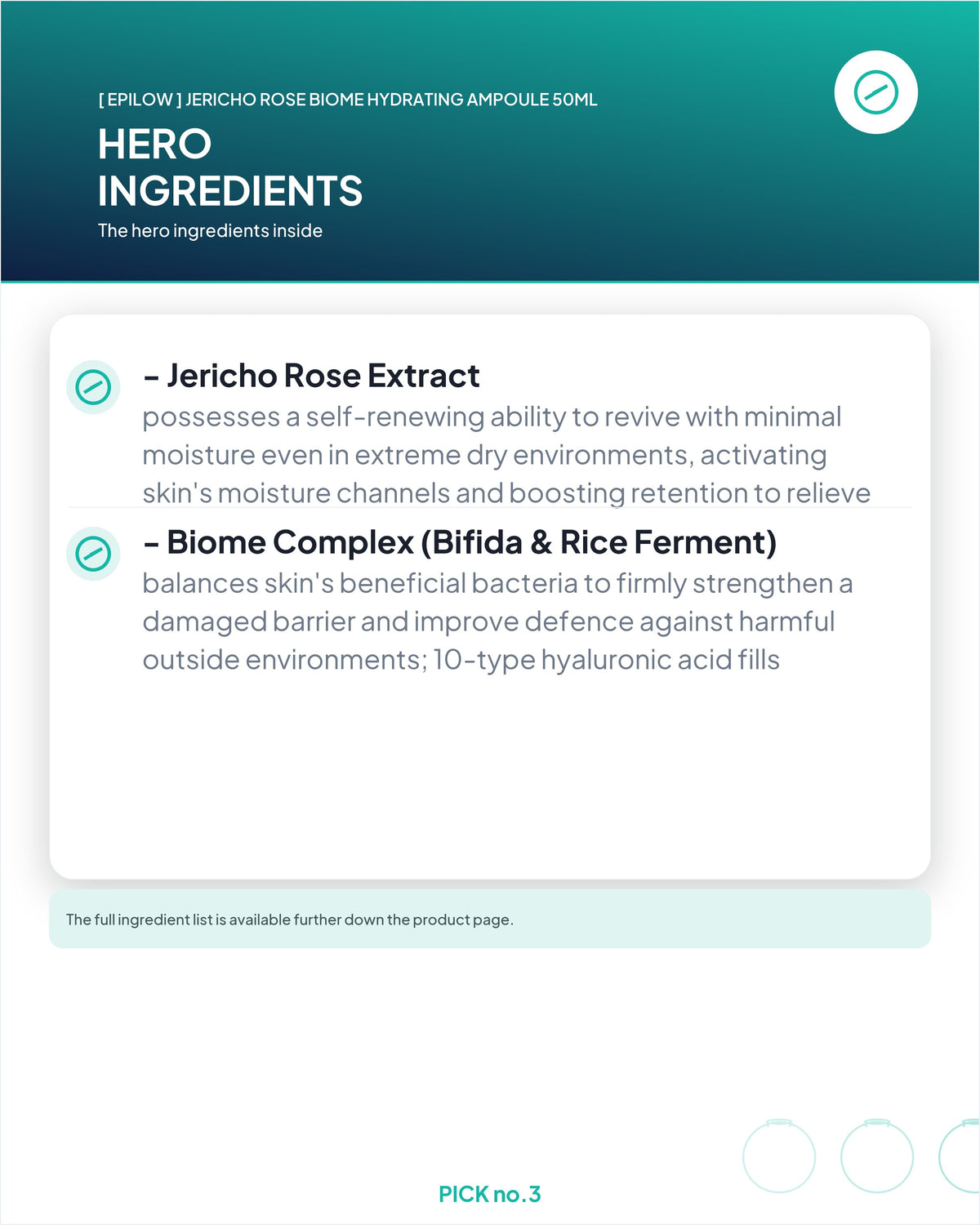 [ epilow ] Jericho Rose Biome Hydrating Ampoule 50ml