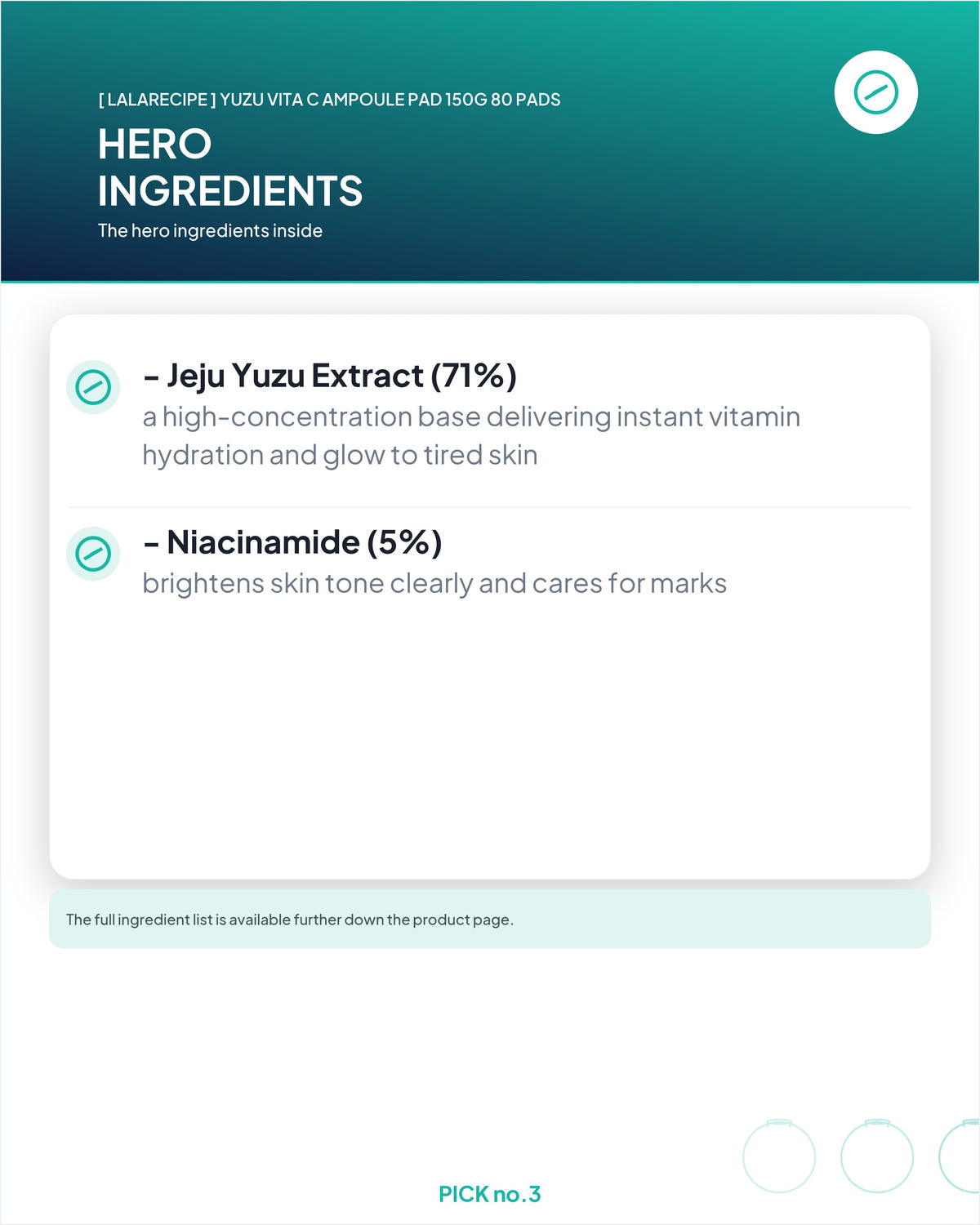 [ LALARECIPE ] Yuzu Vita C Ampoule Pad 150g 80 pads