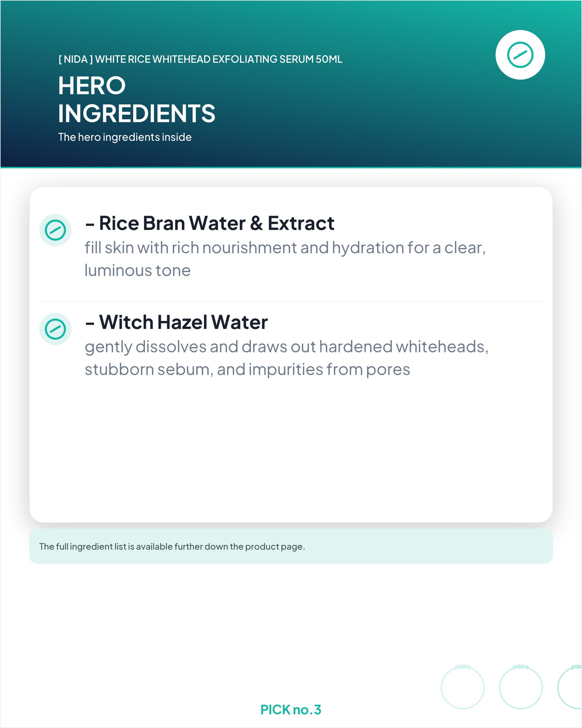 [ NIDA ] White Rice Whitehead Exfoliating Serum 50ml