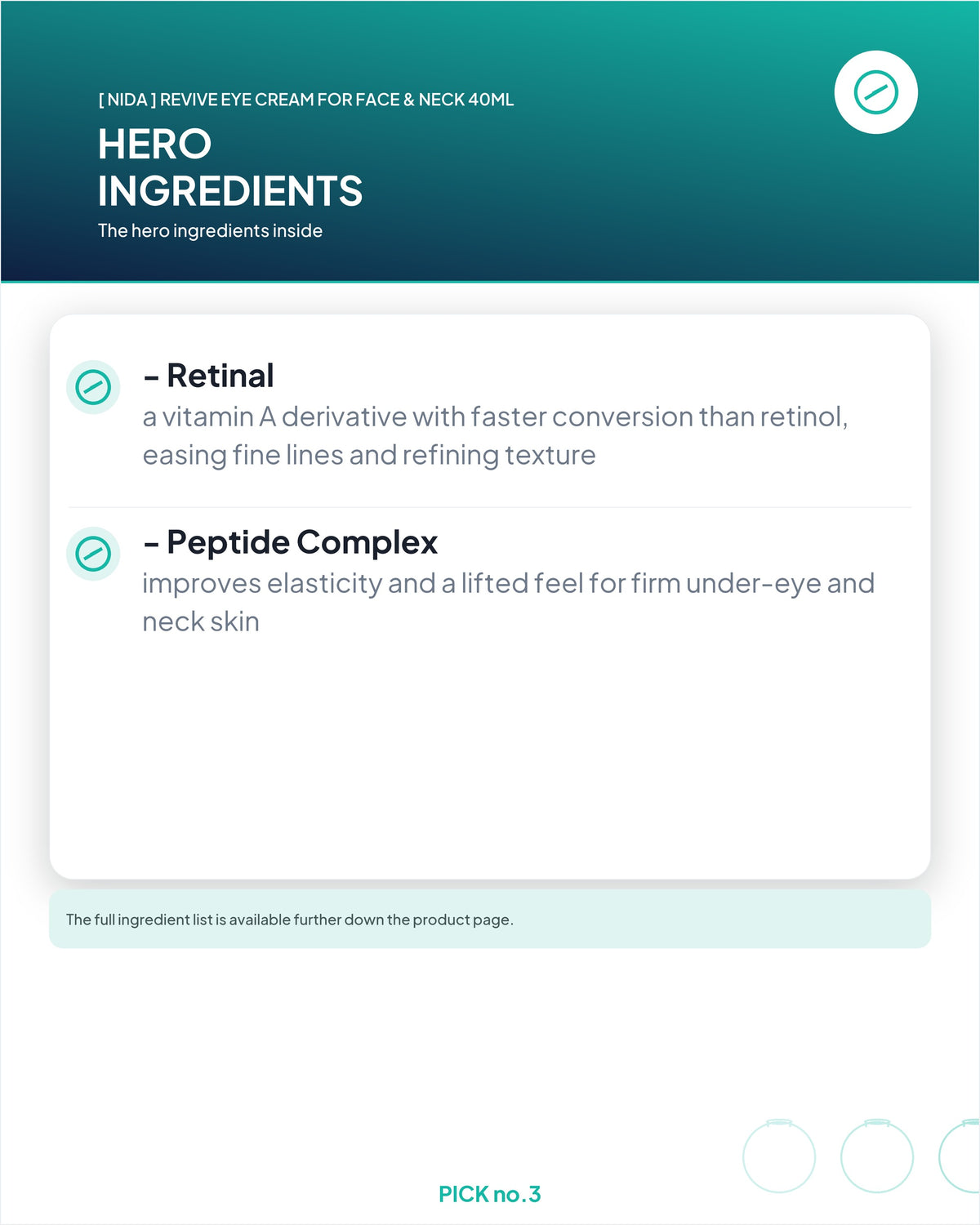 [ NIDA ] Revive Eye Cream for Face & Neck 40ml