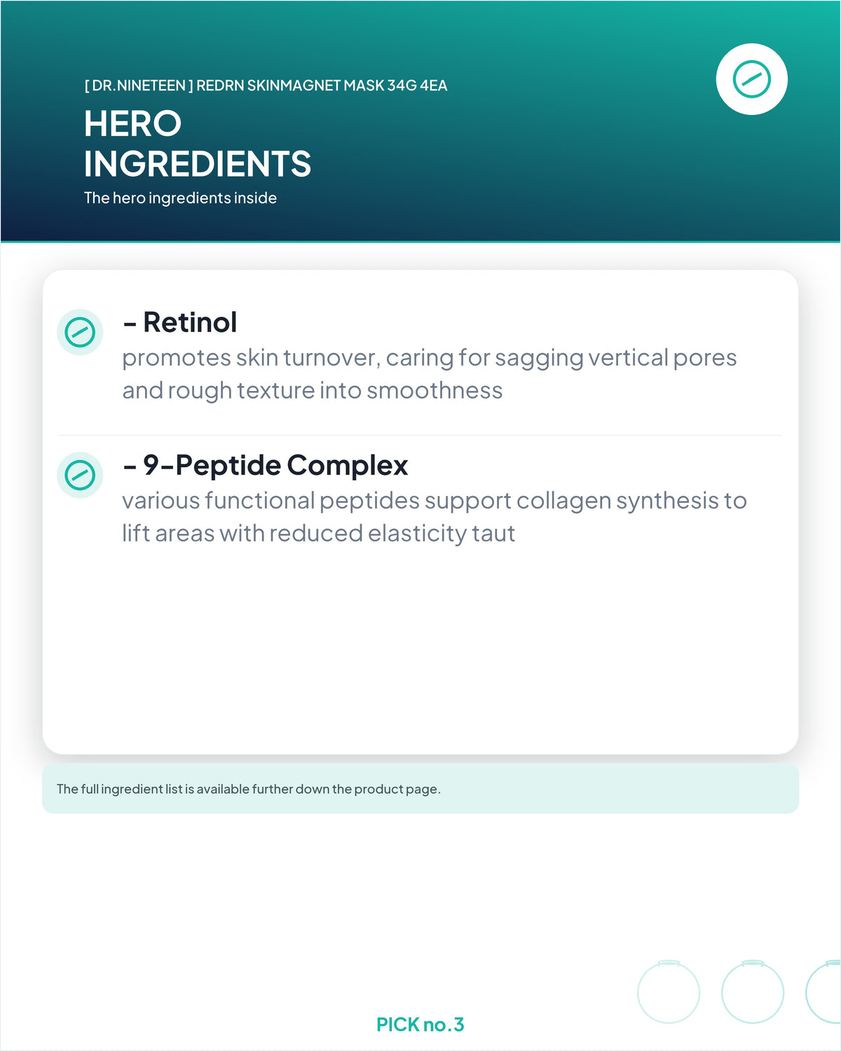 [ Dr.Nineteen ] ReDRN SkinMagnet Mask 34g 4ea