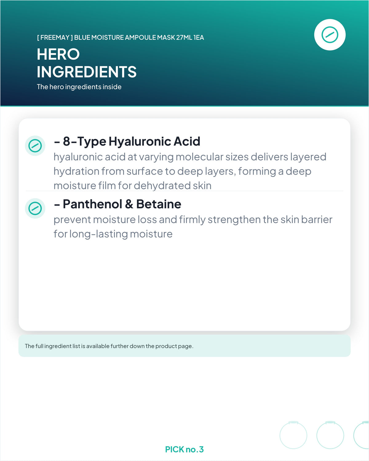 [ FREEMAY ] Blue Moisture Ampoule Mask 27ml
