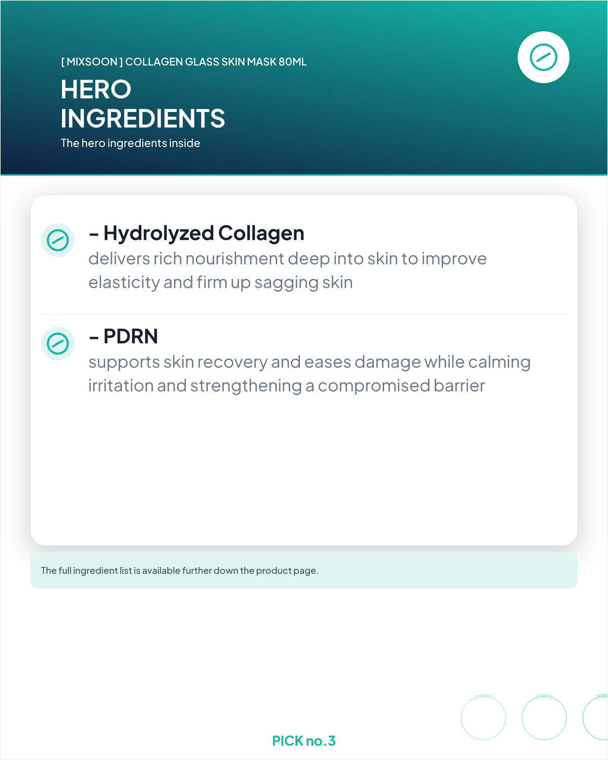 [ mixsoon ] Collagen Glass Skin Mask 80ml