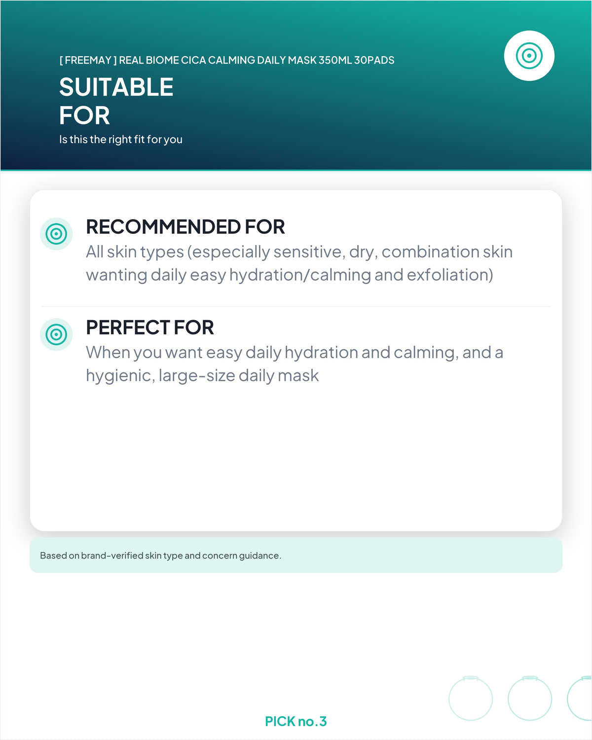 [ FREEMAY ] Real Biome Cica Calming Daily Mask 350ml 30pads