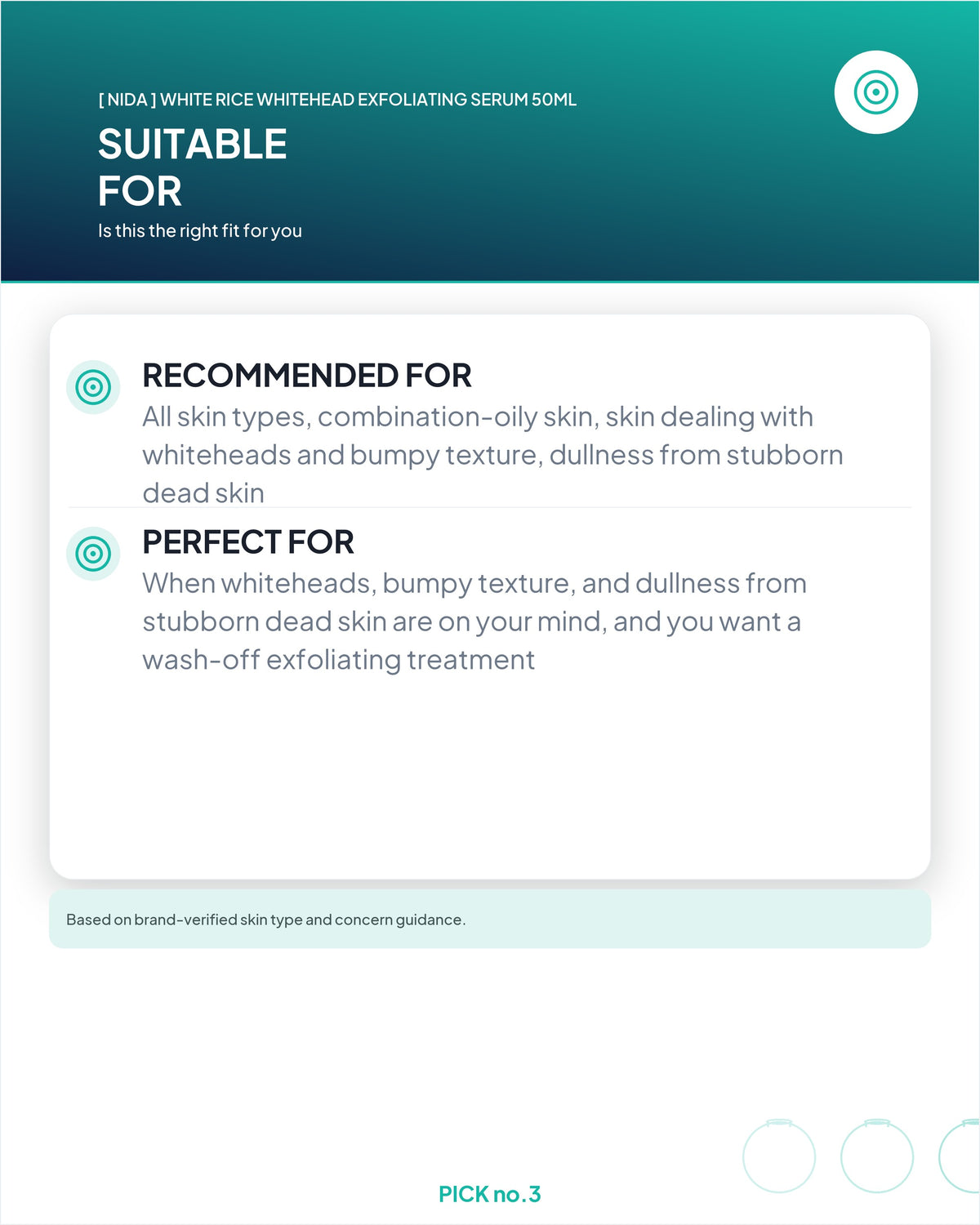 [ NIDA ] White Rice Whitehead Exfoliating Serum 50ml
