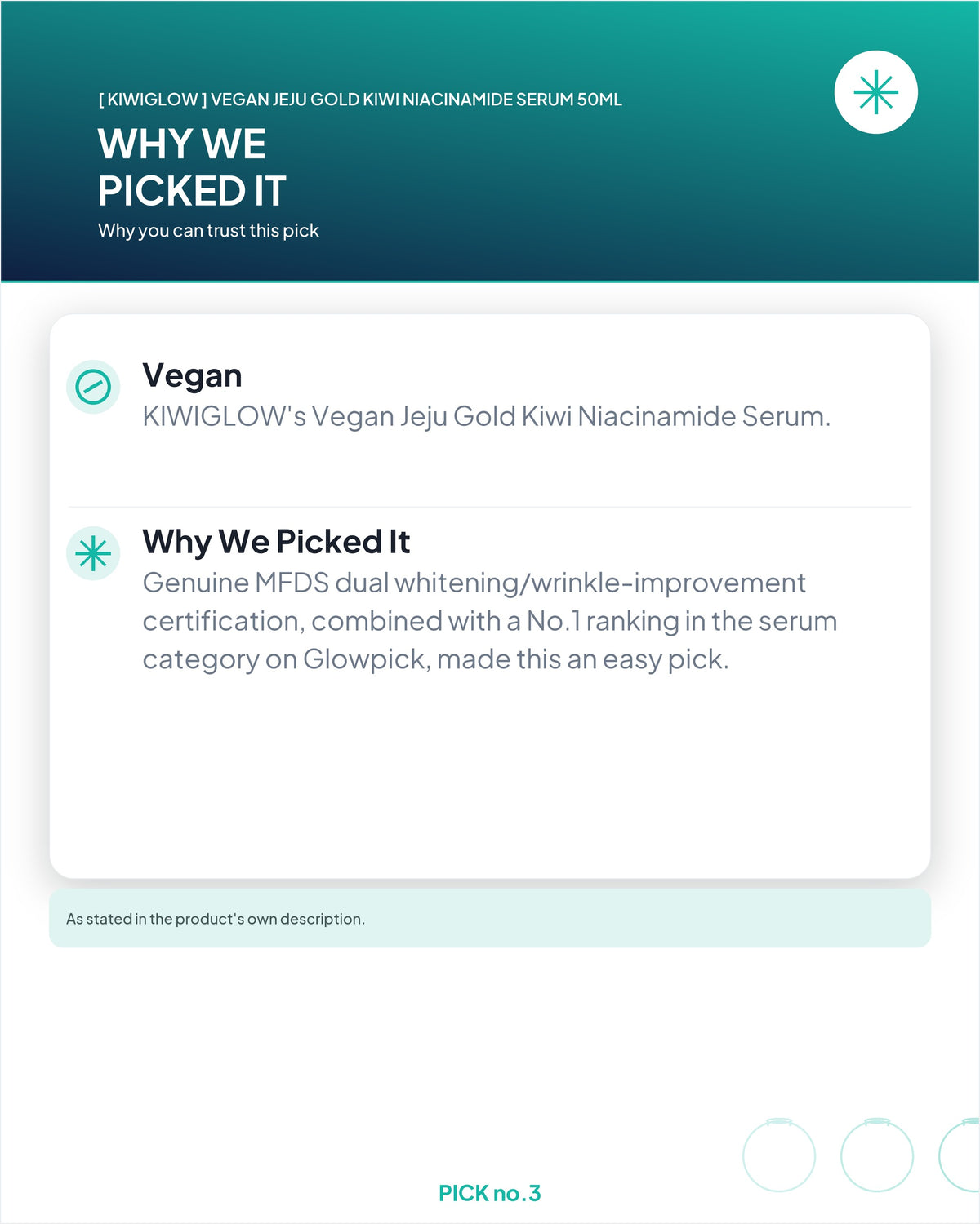 [ KIWIGLOW ] Vegan Jeju Gold Kiwi Niacinamide Serum 50ml