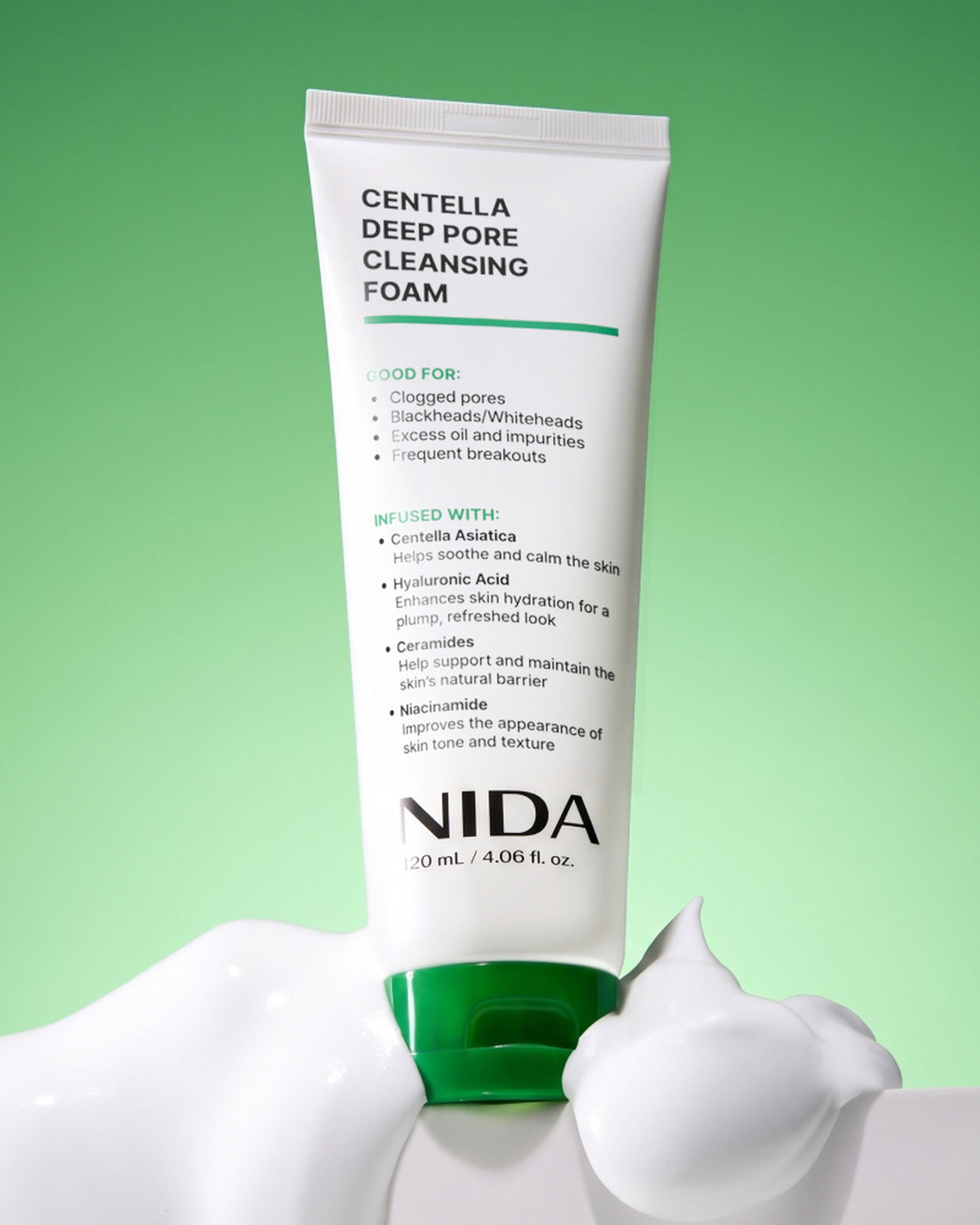 [ NIDA ] Centella Deep Pore Cleansing Foam 120ml