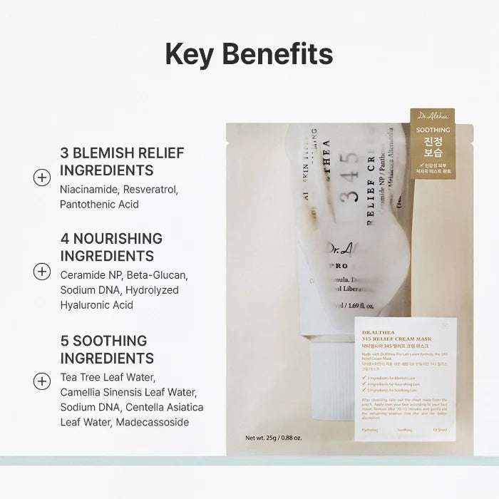 [ Dr.Althea ] 345 Relief Cream Mask 25g x 4ea