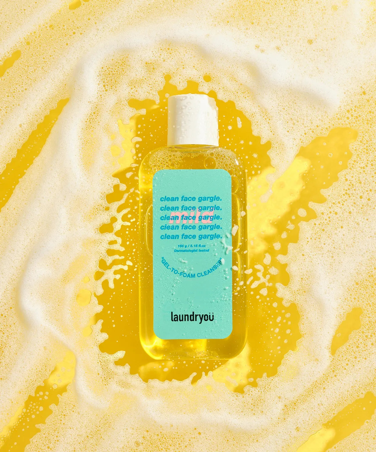 [ laundryou ] Clean Face Gargle Gel-to-Foam Cleanser Mild 160g